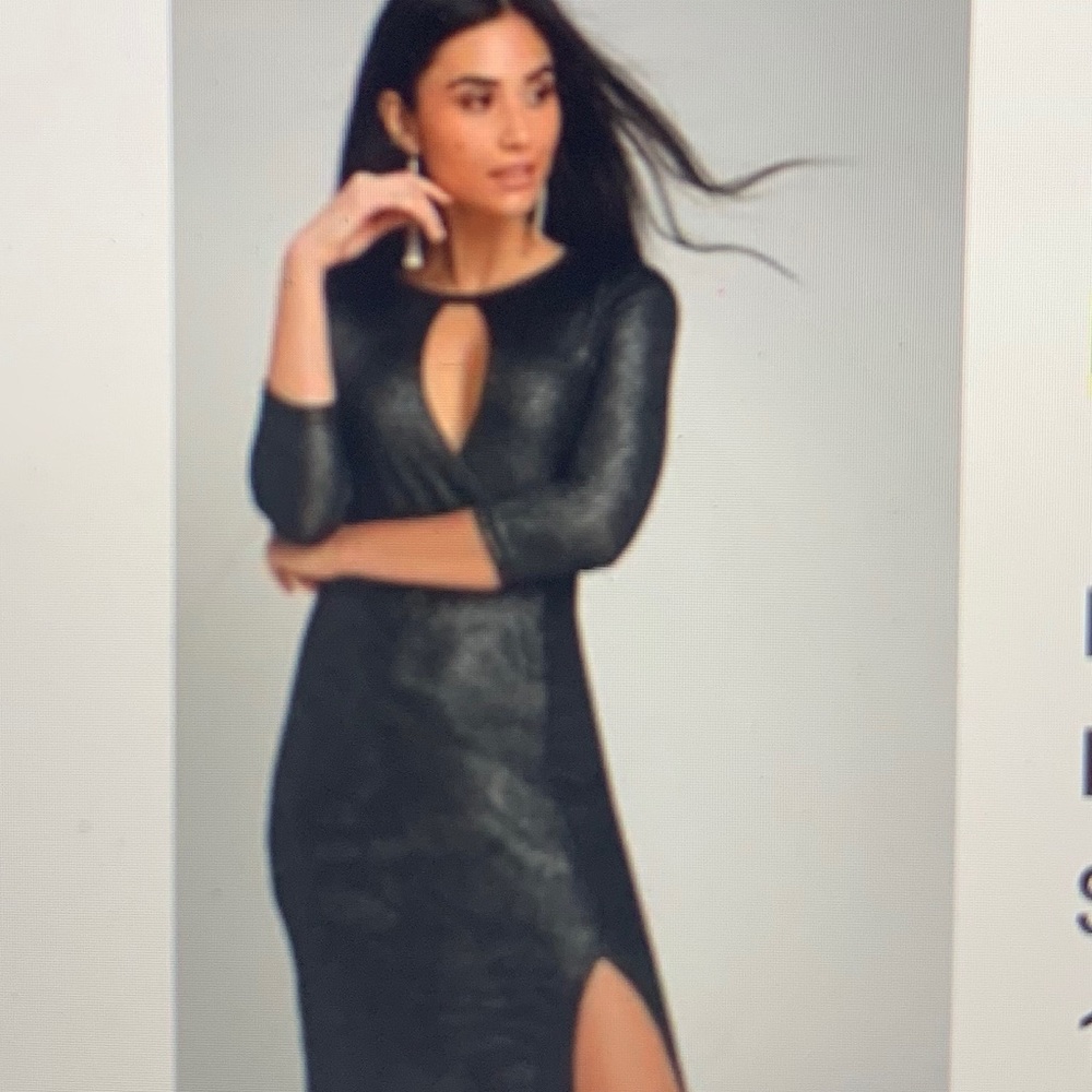 LULUS - Emely Black & Silver Maxi